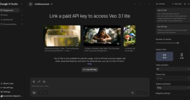 Interface do Google AI Studio com o novo modelo Veo 3.1 Lite em exibição