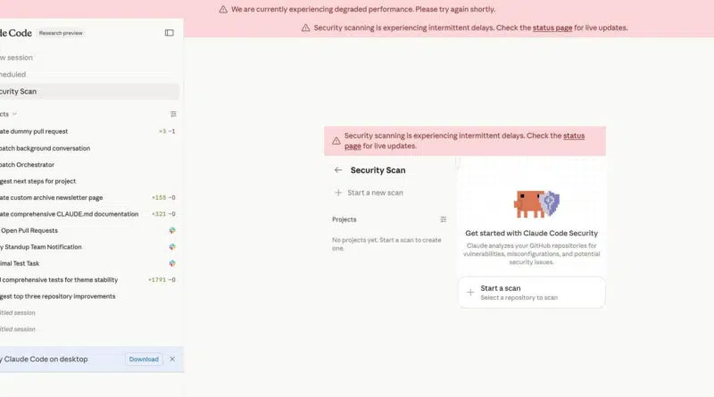 Claude Security escaneando código-fonte em interface da Anthropic