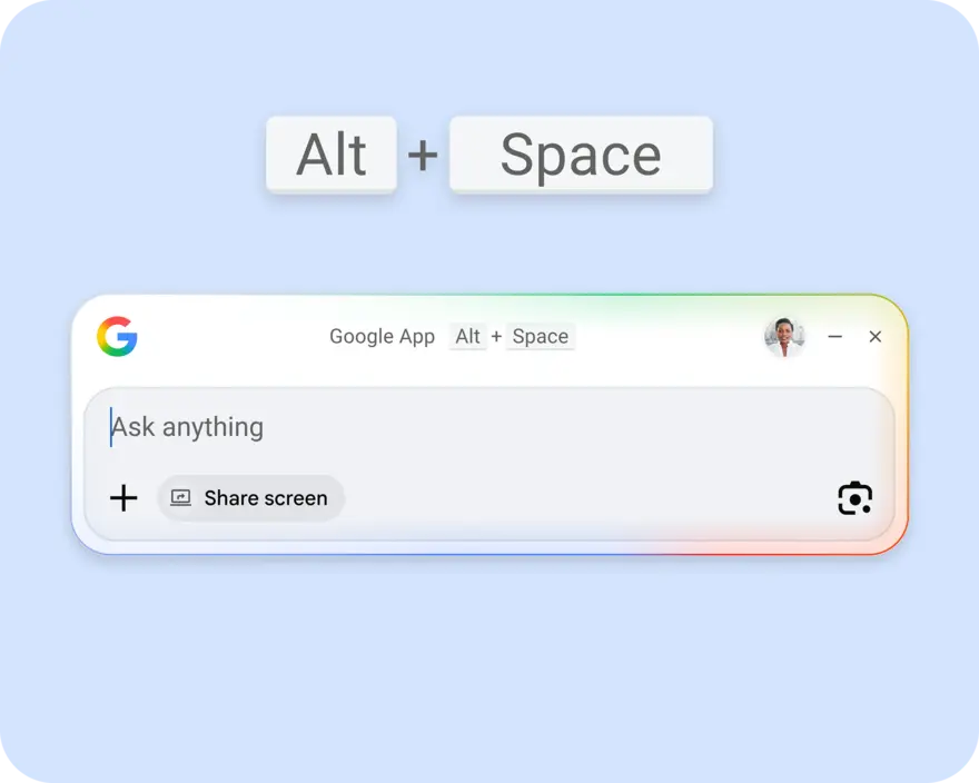 Interface do Google app desktop mostrando modo IA em resposta textual