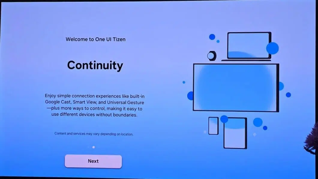 TV Samsung exibe atualização que ativa Google Cast na One UI Tizen